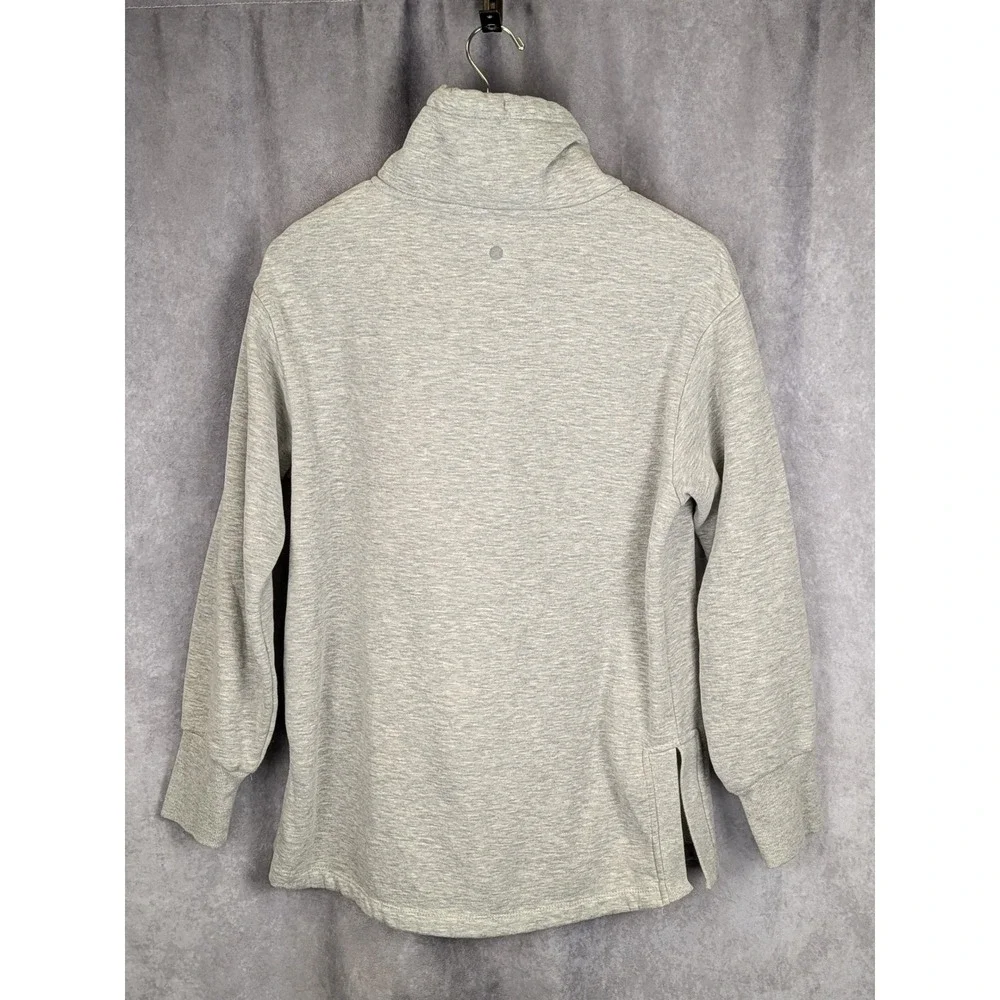 RBX Active Women Heather Gray Funnel Neck Fleece Pullover Sweatshirt Medium C148